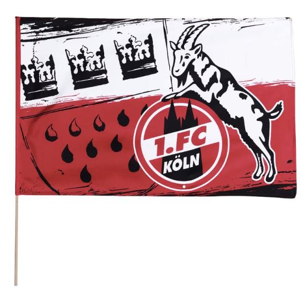 1. FC Köln - Stockfahne "Wappen" 40x60cm